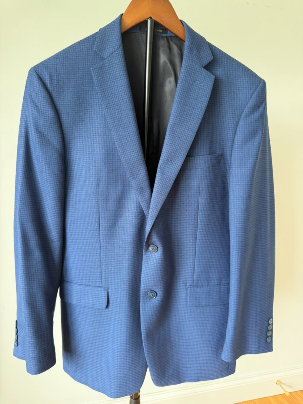 Calvin Klein Mens 100% Wool Slate Blue Textured Suit Jacket Blazer 40R (AS IS)